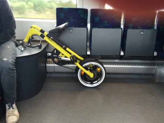 Foldable bike on a train