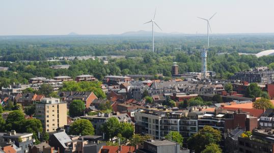 Case study image: city with windmills in the distance