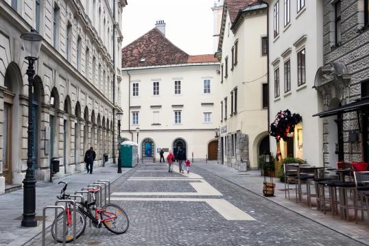 Pedestrianised street in Ljubljana city centre