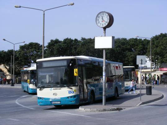A bus stop in Valleta