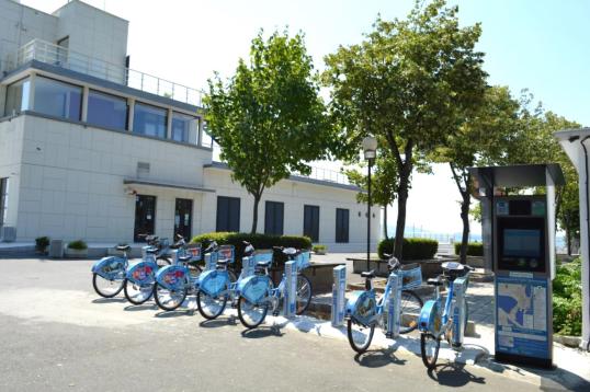 Bike sharing station in Burgas Bulgaria