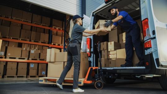 Young people working in logistics